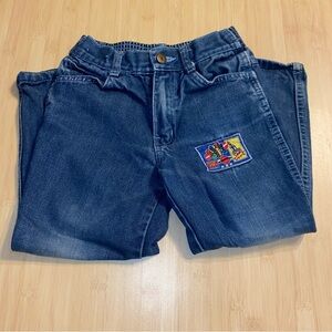 Vintage Little By Little Embroidered 4T Boys Denim Jeans Kids Blast Off Rocket